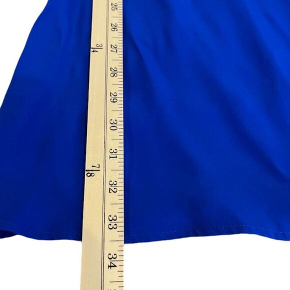 Amanda Uprichard Silk Royal Blue Sleeveless Dress Crisscross Back Size Large - Picture 8 of 9